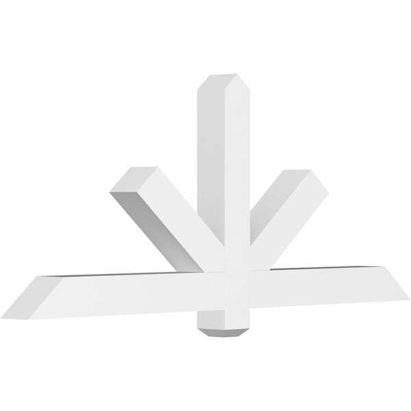 Ekena Millwork Kennewick Architectural Grade PVC Gable Bracket, 60"W x 25"H x 4"D x 4"F, 10/12 Pitch GBP060X25X0404KEN00 - main